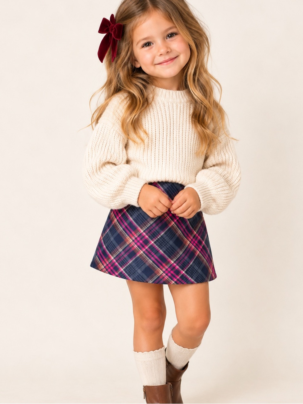 Old Navy Girls Plaid Skirt in Grey & Pink / A-Line Skirt / Schoolgirl / Fall 5T